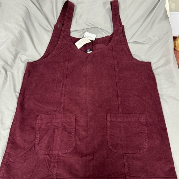 American Eagle Burgundy Corduroy Pinafore Dress - Picture 8 of 8